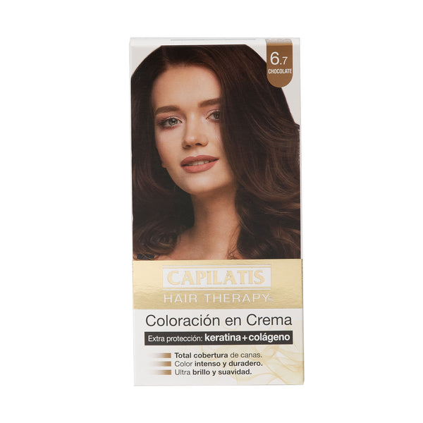 Coloración en Crema con Keratina + Colágeno - Chocolate Tono 6.7