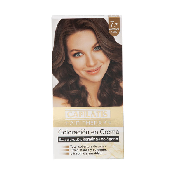 Coloración en Crema con Keratina Chocolate Claro /7.7