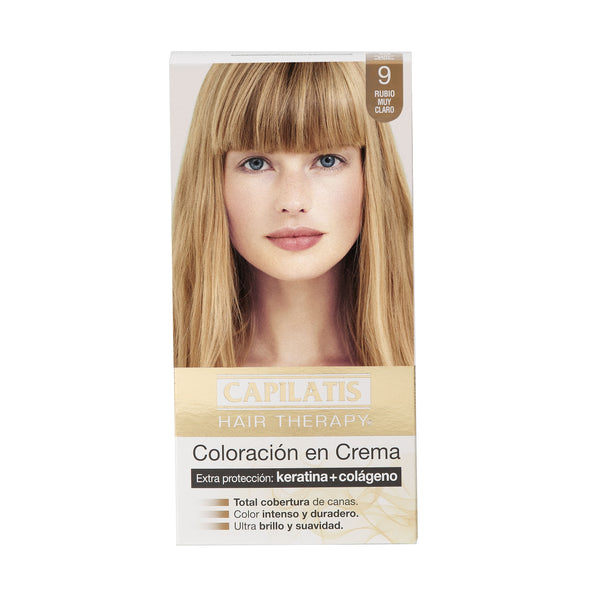 Coloración en Crema con Keratina Rubio Muy Claro /9