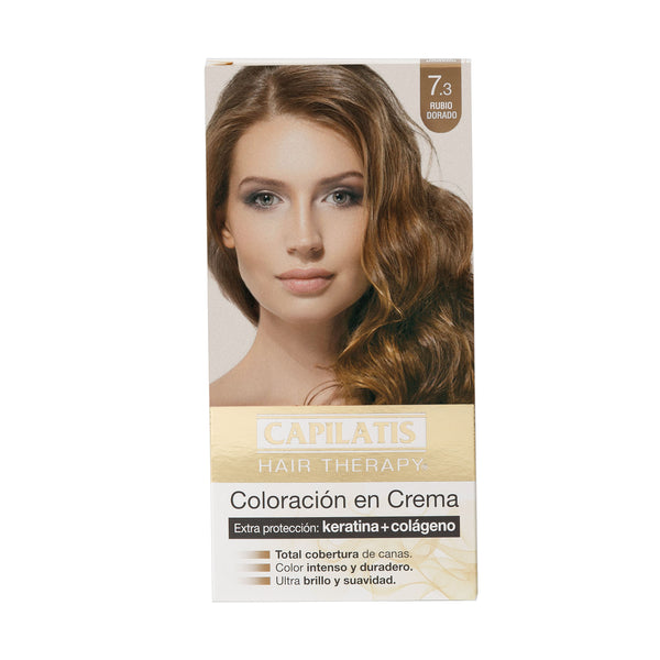 Coloración en Crema con Keratina Rubio Dorado 7.3