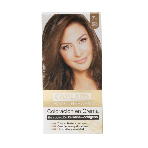 Coloración en Crema con Keratina + Colágeno - Rubio Ceniza Tono 7.1