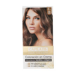 Coloración en Crema con Keratina Rubio Claro Ceniza /8.1