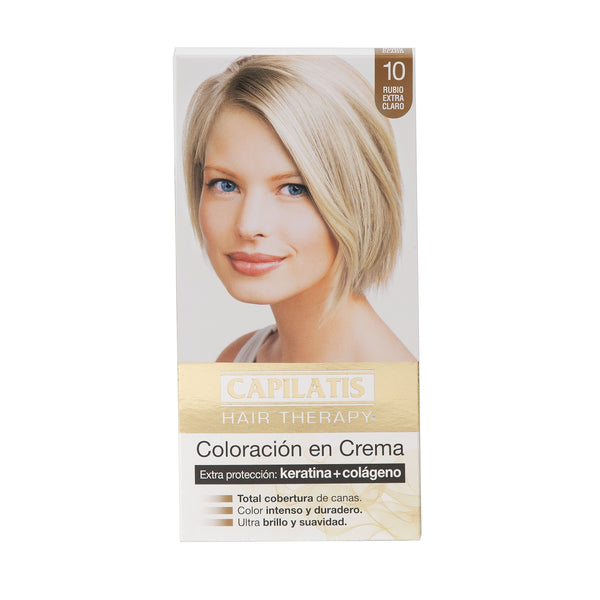 Coloración en Crema con Keratina Rubio Extra Claro /10