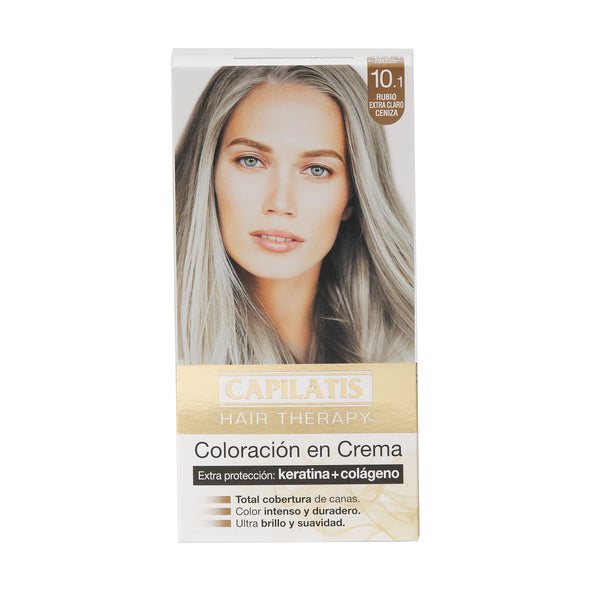 Coloración en Crema con Keratina Rubio Extra Claro Ceniza /10.1