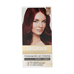 Coloración en Crema con Keratina Rubio Oscuro Rojizo 6/64