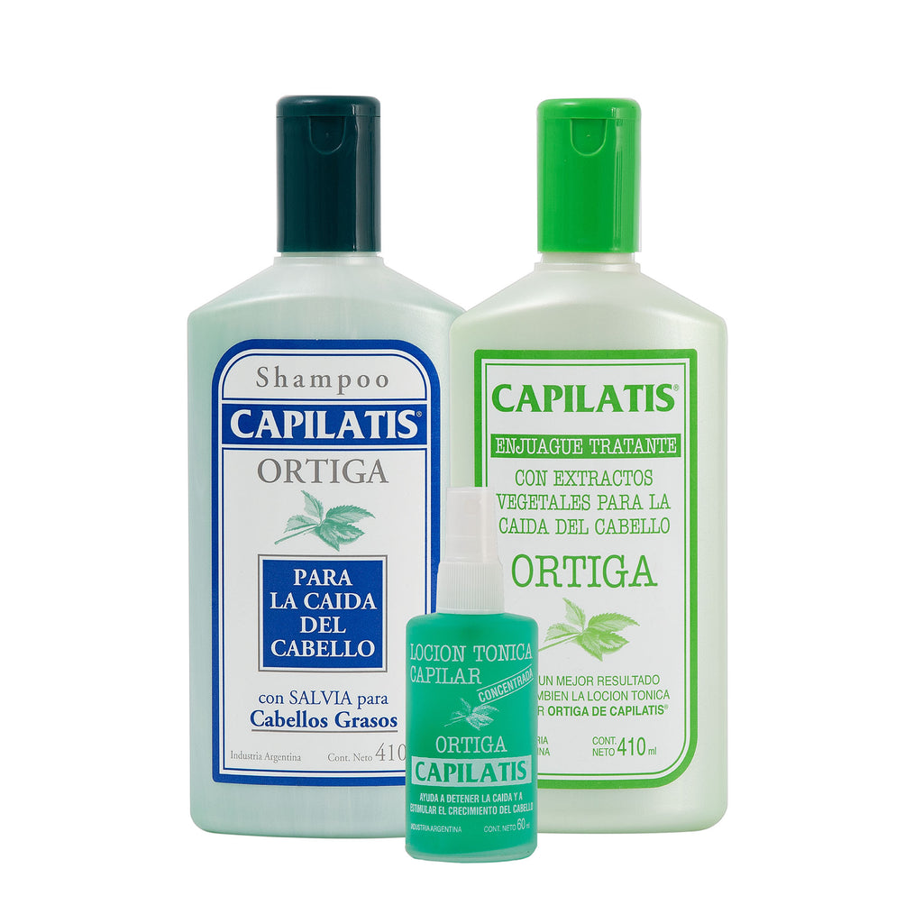 Set Ortiga Grasos Shampoo+Enjuague+Loción