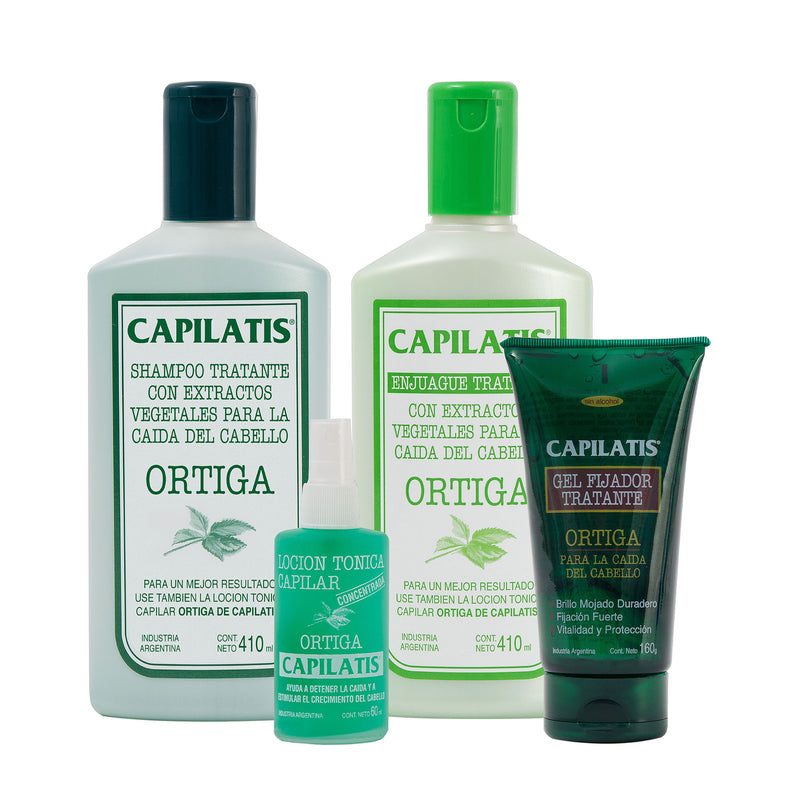 Set Ortiga Shampoo + Enjuague + Loción + Gel