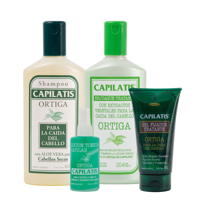 Set Ortiga Shampoo + Enjuague + Loción + Gel