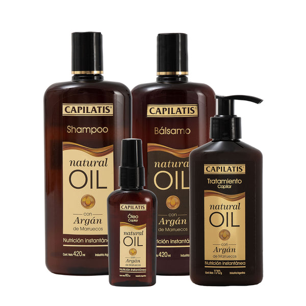 Set Natural Oil Shampoo+Bálsamo+Tratamiento+Óleo