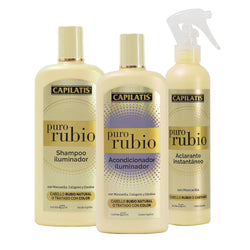 Set Puro Rubio  Shampoo+Acond. + Spray Aclarante Inst.