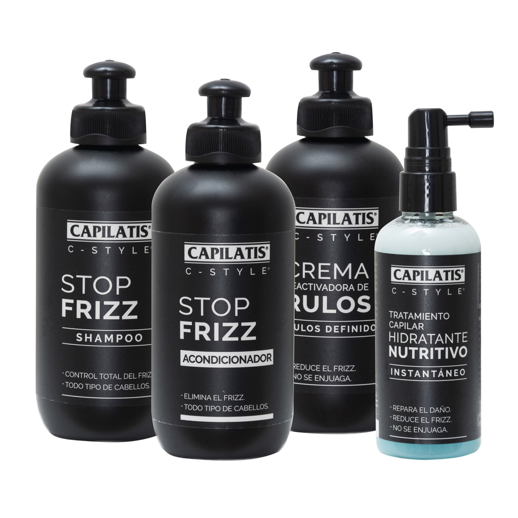 Set C-style Shampoo+Acondicionador+Tratamiento Caplar Nutritivo+Crema Reactivadora de Rulos