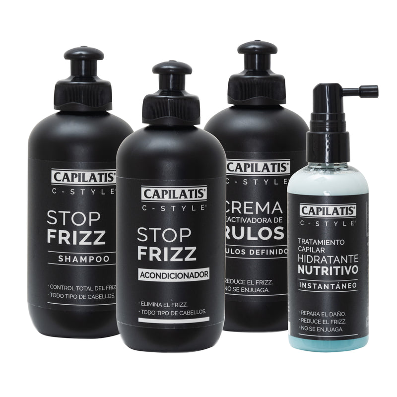 Set C-style Shampoo+Acondicionador+Tratamiento Caplar Nutritivo+Crema Reactivadora de Rulos